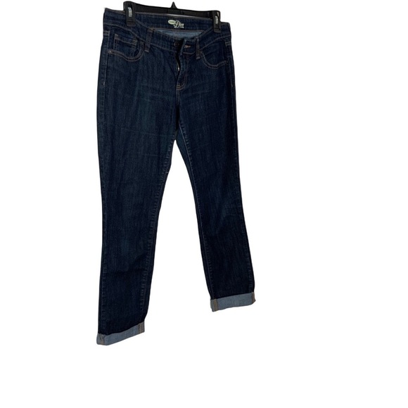 OLD NAVY dark blue jean pants. Cuffed. Size 6 - Picture 4 of 7